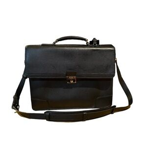 Tumi Mens Leather Strapped Briefcase